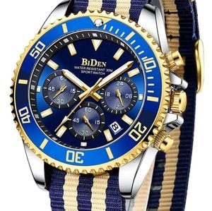 Mens Watches Chronograph Stainless Steel Waterproo